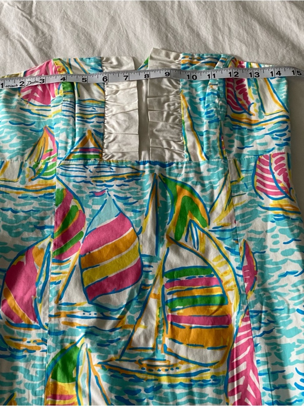 Lilly Pulitzer Dress Women’s 4 Franco Strapless In You Gotta Regatta Sailboats - Picture 11 of 12